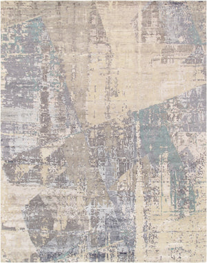 Pasargad Modern Collection Hand-knotted Grey Area Rug - Luxurious Bamboo Silk & Wool Blend Decor   Bc-1179wh 8x10