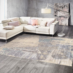 Pasargad Modern Collection Hand-knotted Grey Area Rug - Luxurious Bamboo Silk & Wool Blend Decor   Bc-1179wh 8x10