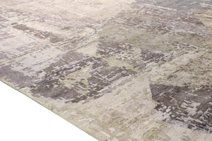 Pasargad Modern Collection Hand-knotted Grey Area Rug - Luxurious Bamboo Silk & Wool Blend Decor   Bc-1179wh 8x10