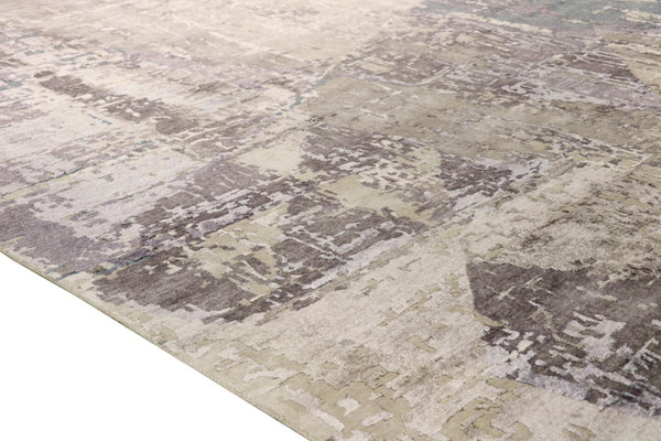 Pasargad Modern Collection Hand-knotted Grey Area Rug - Luxurious Bamboo Silk & Wool Blend Decor   Bc-1179wh 8x10