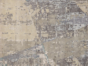 Pasargad Modern Collection Hand-knotted Grey Area Rug - Luxurious Bamboo Silk & Wool Blend Decor   Bc-1179wh 8x10