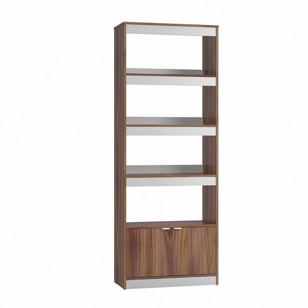 Ratzer Bookcase in Brown and White BC-316AMC192 Manhattan Comfort