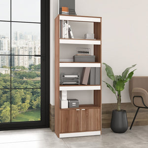 Ratzer Bookcase in Brown and White BC-316AMC192 Manhattan Comfort