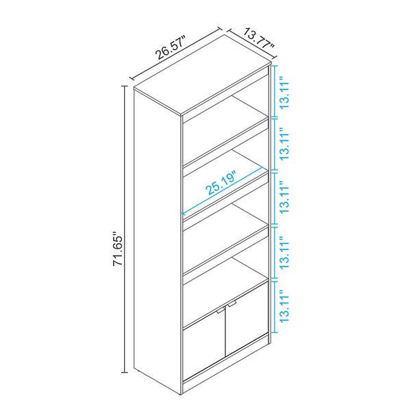 Ratzer Bookcase in Brown and White BC-316AMC192 Manhattan Comfort