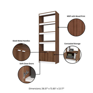 Ratzer Bookcase in Brown and White BC-316AMC192 Manhattan Comfort