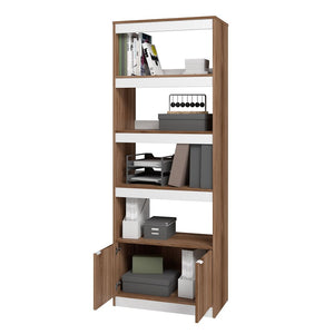 Ratzer Bookcase in Brown and White BC-316AMC192 Manhattan Comfort
