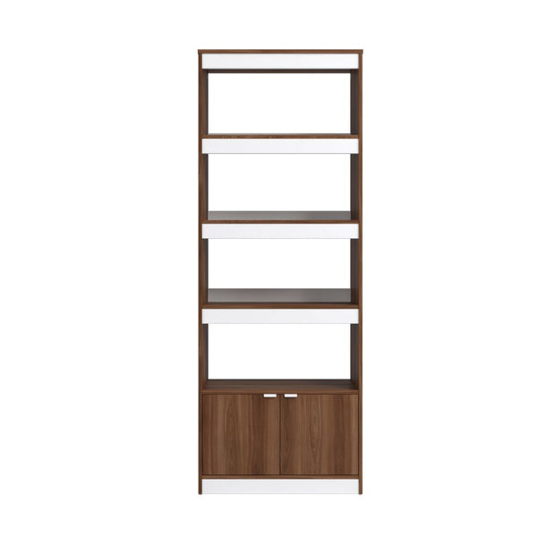Ratzer Bookcase in Brown and White BC-316AMC192 Manhattan Comfort