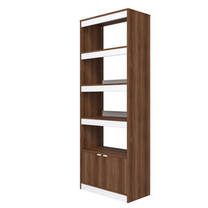 Ratzer Bookcase in Brown and White BC-316AMC192 Manhattan Comfort