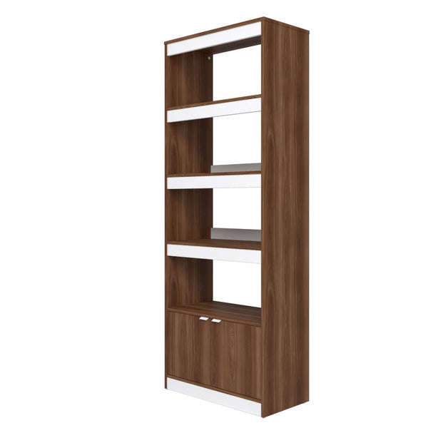 Ratzer Bookcase in Brown and White BC-316AMC192 Manhattan Comfort