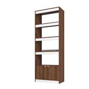 Ratzer Bookcase in Brown and White BC-316AMC192 Manhattan Comfort