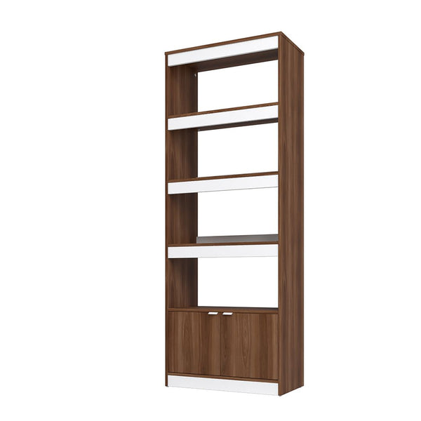 Ratzer Bookcase in Brown and White BC-316AMC192 Manhattan Comfort