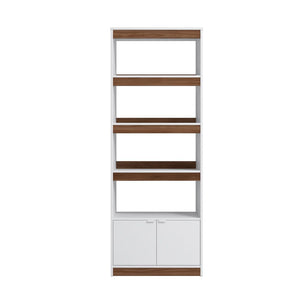 Ratzer Bookcase in White and Brown BC-316AMC193 Manhattan Comfort
