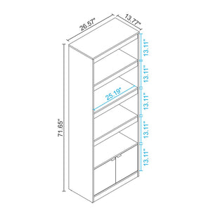 Ratzer Bookcase in White and Brown BC-316AMC193 Manhattan Comfort
