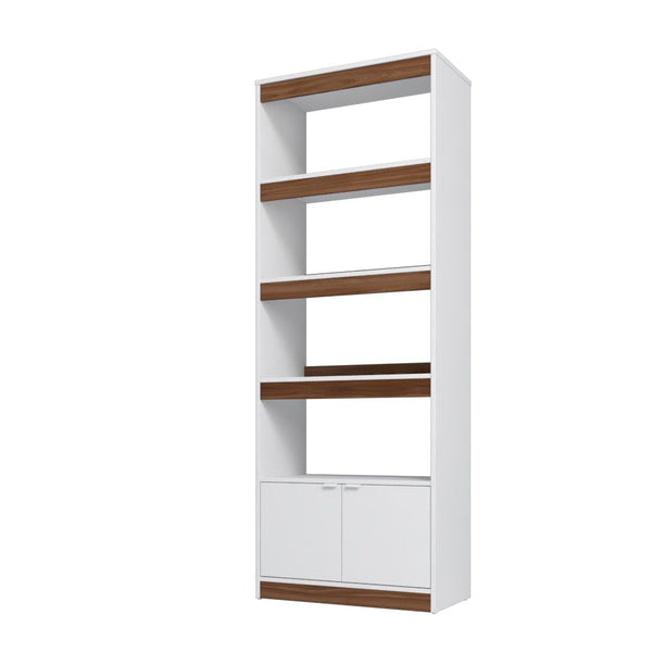 Ratzer Bookcase in White and Brown BC-316AMC193 Manhattan Comfort