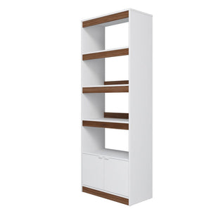 Ratzer Bookcase in White and Brown BC-316AMC193 Manhattan Comfort