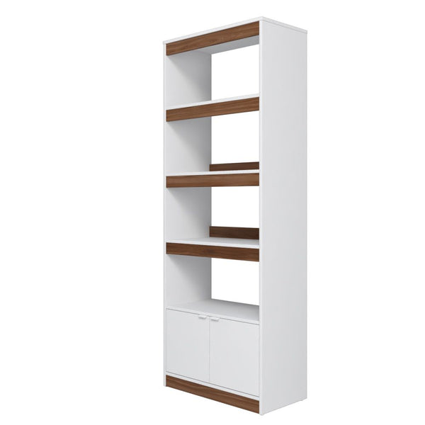 Ratzer Bookcase in White and Brown BC-316AMC193 Manhattan Comfort