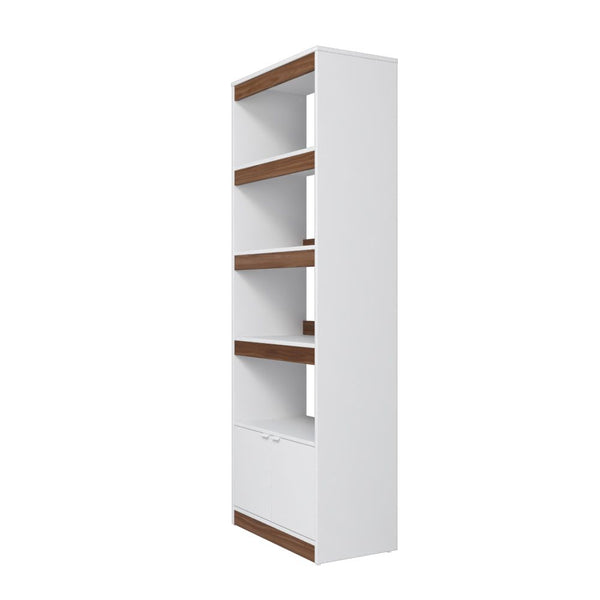 Ratzer Bookcase in White and Brown BC-316AMC193 Manhattan Comfort