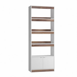 Ratzer Bookcase in White and Brown BC-316AMC193 Manhattan Comfort