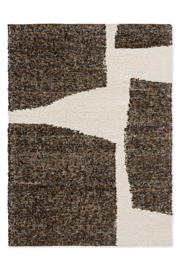 Brink & Campman Craft Fundament 70% Pure New Wool / 15% Jute / 15% Cotton Handwoven Rug Chocolate,Cream 70% pure new wool   15% jute   15% cotton 149305200280-BRINK-CAMPMAN