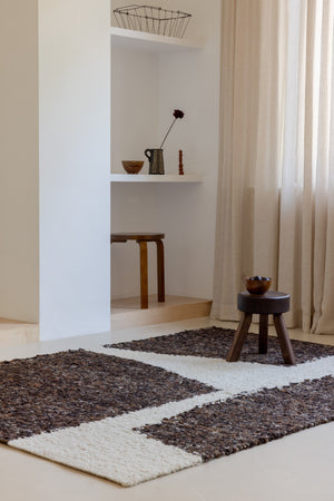 Brink & Campman Craft Fundament 70% Pure New Wool / 15% Jute / 15% Cotton Handwoven Rug Chocolate,Cream 70% pure new wool   15% jute   15% cotton 149305200280-BRINK-CAMPMAN