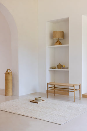 Brink & Campman Craft Fundament 70% Pure New Wool / 15% Jute / 15% Cotton Handwoven Rug Wool White 70% pure new wool   15% jute   15% cotton 149309160230-BRINK-CAMPMAN