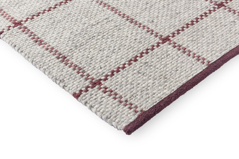 Brink & Campman Craft Matter 70% Pure New Wool / 30% Cotton Handwoven Rug Check Ash,Stone 70% pure new wool   30% cotton 049100140200-BRINK-CAMPMAN