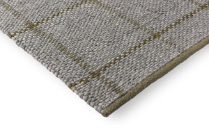 Brink & Campman Craft Matter 70% Pure New Wool / 30% Cotton Handwoven Rug Check Slate,Olive 70% pure new wool   30% cotton 049104140200-BRINK-CAMPMAN