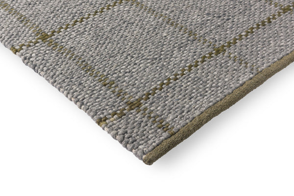 Brink & Campman Craft Matter 70% Pure New Wool / 30% Cotton Handwoven Rug Check Slate,Olive 70% pure new wool   30% cotton 049104140200-BRINK-CAMPMAN