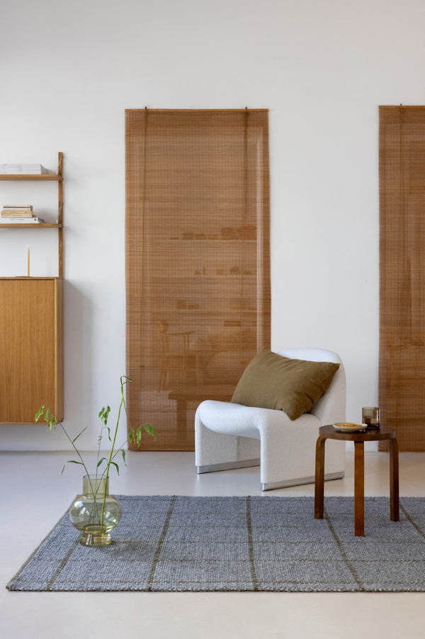 Brink & Campman Craft Matter 70% Pure New Wool / 30% Cotton Handwoven Rug Check Slate,Olive 70% pure new wool   30% cotton 049104140200-BRINK-CAMPMAN