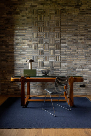 Brink & Campman Grid 100% Pure New Wool Handwoven Rug Ink 100% pure new wool 129008170240-BRINK-CAMPMAN