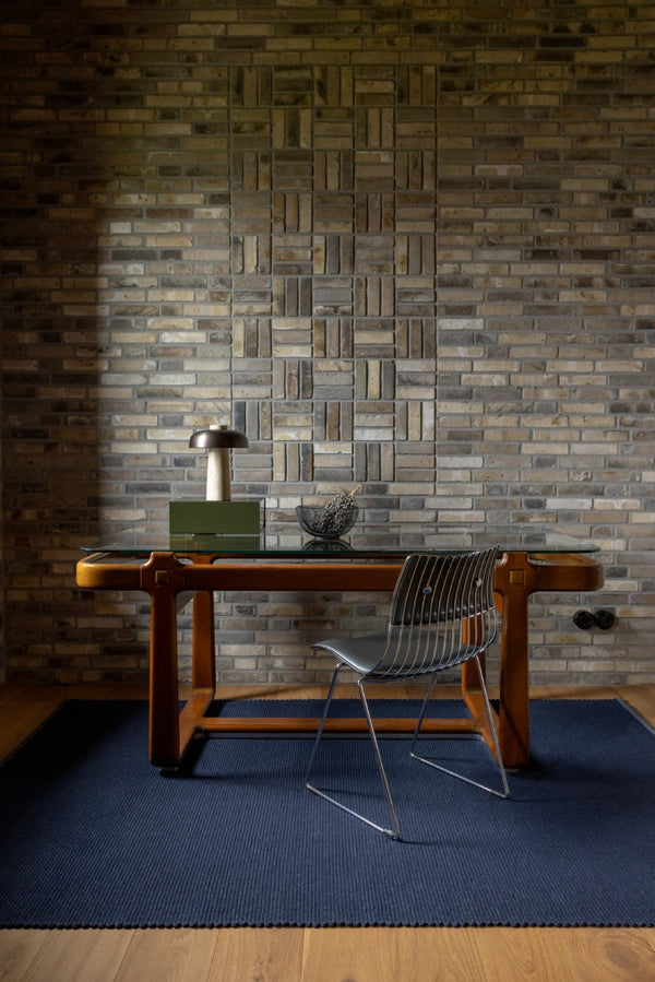 Brink & Campman Grid 100% Pure New Wool Handwoven Rug Ink 100% pure new wool 129008170240-BRINK-CAMPMAN