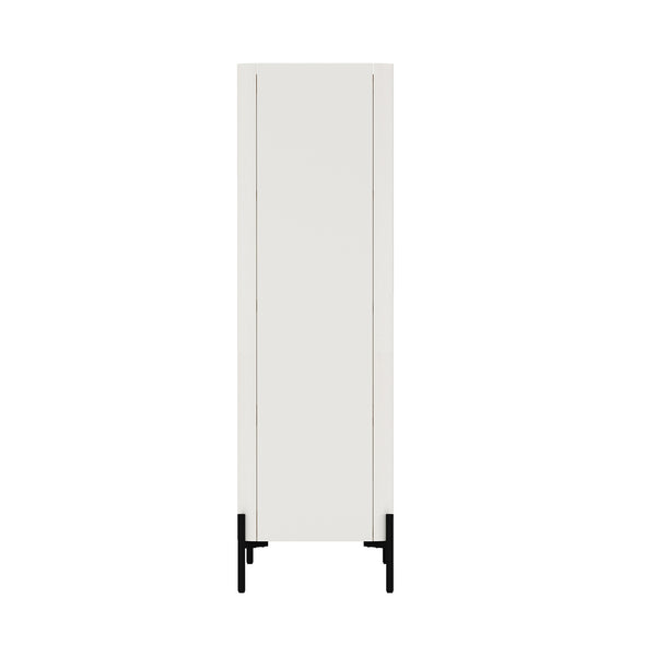 Manhattan Comfort Abbey Décor Cabinet – Elegant Storage Solution With 8 Adjustable Shelves For Timeless Home Style Maple And Off White Mdp Bc002-ow