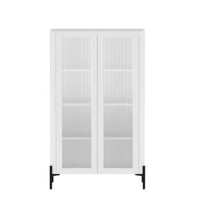 Manhattan Comfort Abbey Décor Cabinet – Elegant Storage Solution With 8 Adjustable Shelves For Timeless Home Style White Mdp Bc002-wh
