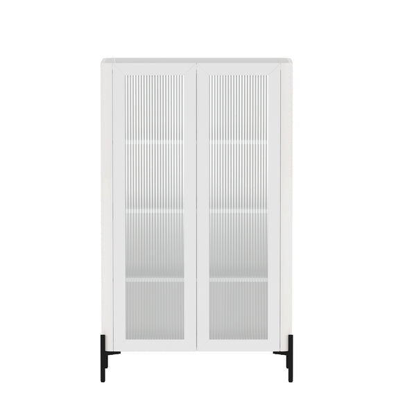 Manhattan Comfort Abbey Décor Cabinet – Elegant Storage Solution With 8 Adjustable Shelves For Timeless Home Style White Mdp Bc002-wh