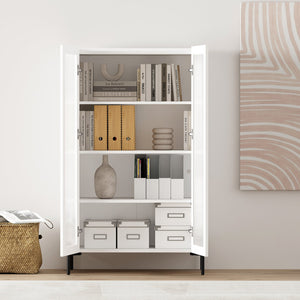 Manhattan Comfort Abbey Décor Cabinet – Elegant Storage Solution With 8 Adjustable Shelves For Timeless Home Style White Mdp Bc002-wh