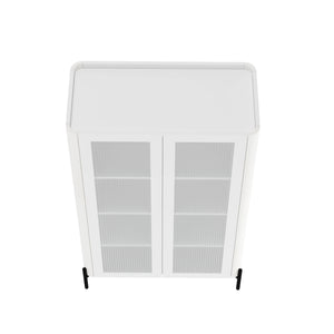 Manhattan Comfort Abbey Décor Cabinet – Elegant Storage Solution With 8 Adjustable Shelves For Timeless Home Style White Mdp Bc002-wh