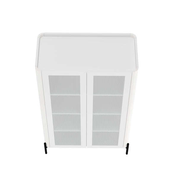 Manhattan Comfort Abbey Décor Cabinet – Elegant Storage Solution With 8 Adjustable Shelves For Timeless Home Style White Mdp Bc002-wh