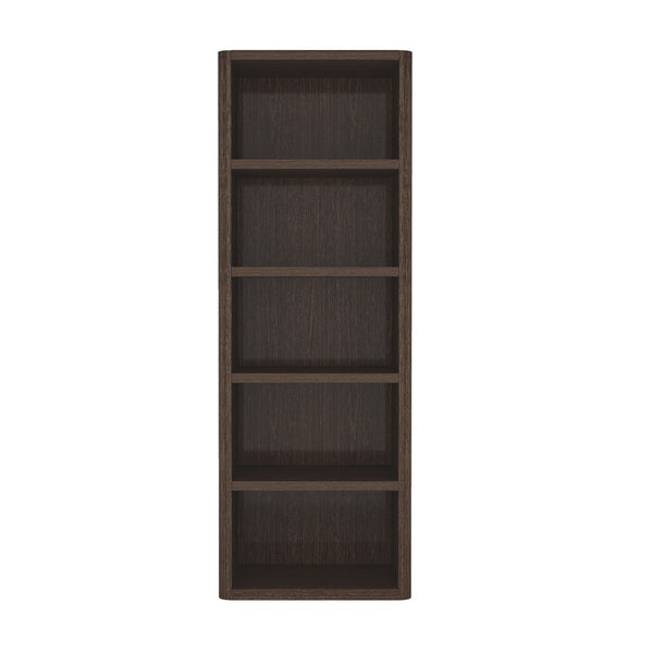 Manhattan Comfort Rivington Modern 28" Open Bookcase - Stylish 5-shelf Storage Solution For Contemporary Spaces Dark Walnut Mdp Bc003-br