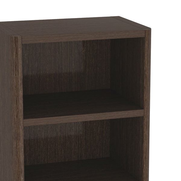 Manhattan Comfort Rivington Modern 28" Open Bookcase - Stylish 5-shelf Storage Solution For Contemporary Spaces Dark Walnut Mdp Bc003-br