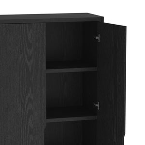 Manhattan Comfort Rivington Modern 38" Bookcase Cabinet - Elegant Design, Adjustable Shelves & Ample Storage Space Black Mdp Bc004-bk