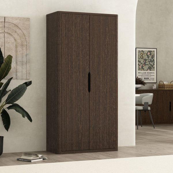 Manhattan Comfort Rivington Modern 38" Bookcase Cabinet - Elegant Design, Adjustable Shelves & Ample Storage Space Walnut Mdp Bc004-br