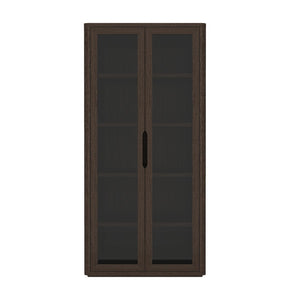 Manhattan Comfort Rivington Modern 38" Bookcase Cabinet - Elegant Design, Adjustable Shelves & Ample Storage Space Walnut Mdp Bc005-br