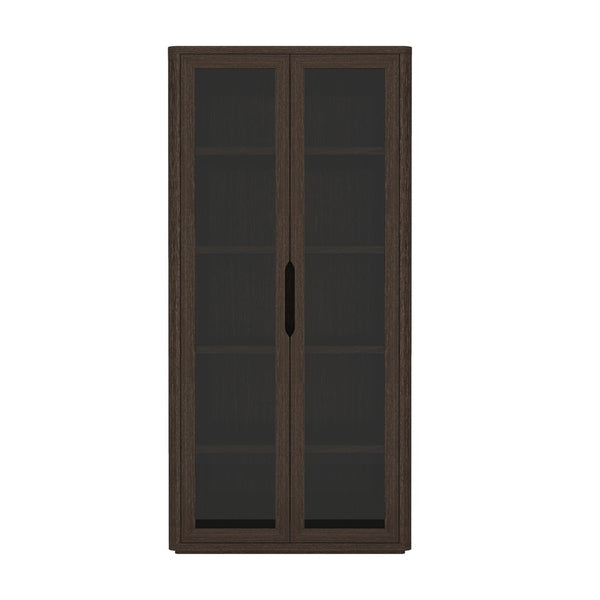 Manhattan Comfort Rivington Modern 38" Bookcase Cabinet - Elegant Design, Adjustable Shelves & Ample Storage Space Walnut Mdp Bc005-br