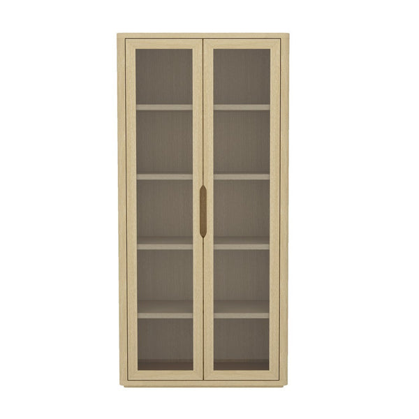 Manhattan Comfort Rivington Modern 38" Bookcase Cabinet - Elegant Design, Adjustable Shelves & Ample Storage Space Natural Oak Mdp Bc005-na