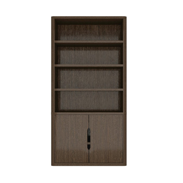 Manhattan Comfort Rivington Modern 38" Bookcase Cabinet - Elegant Design, Adjustable Shelves & Ample Storage Space Walnut Mdp Bc006-br