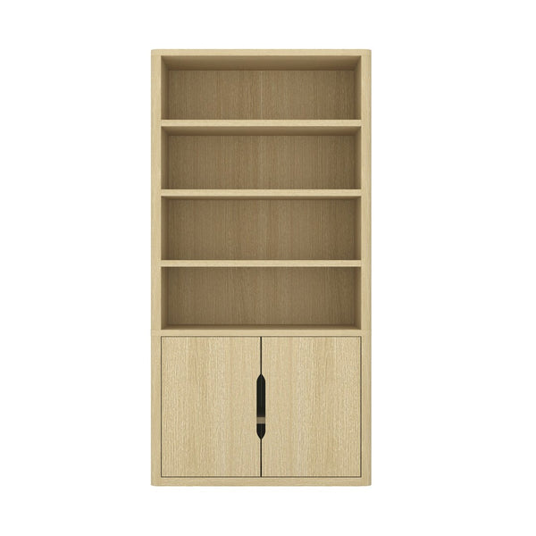 Manhattan Comfort Rivington Modern 38" Bookcase Cabinet - Elegant Design, Adjustable Shelves & Ample Storage Space Natural Oak Mdp Bc006-na
