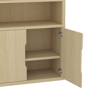 Manhattan Comfort Rivington Modern 38" Bookcase Cabinet - Elegant Design, Adjustable Shelves & Ample Storage Space Natural Oak Mdp Bc006-na