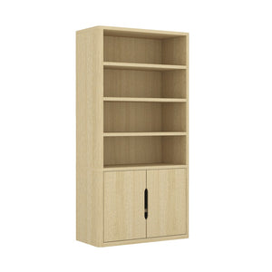 Manhattan Comfort Rivington Modern 38" Bookcase Cabinet - Elegant Design, Adjustable Shelves & Ample Storage Space Natural Oak Mdp Bc006-na