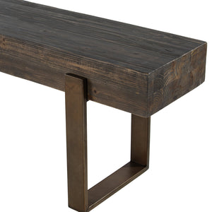 Safavieh Dunlin Reclaimed Fir And Iron Entryway Bench With Geometric Legs For Industrial Spaces BC0117
