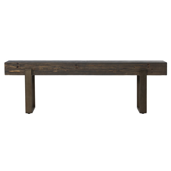 Safavieh Dunlin Reclaimed Fir And Iron Entryway Bench With Geometric Legs For Industrial Spaces BC0117